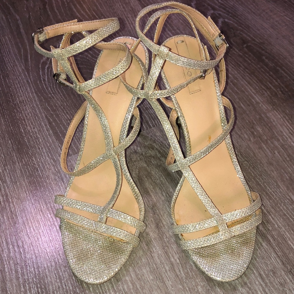 Aldo Glitter Strappy Sandal Heels
